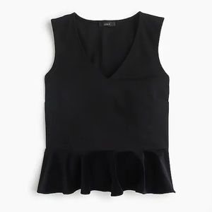NWT J.Crew Velvet Peplum Top